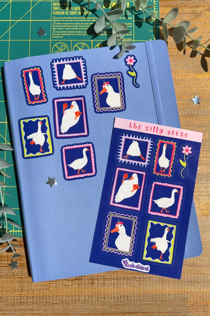 the silly geese sticker sheet